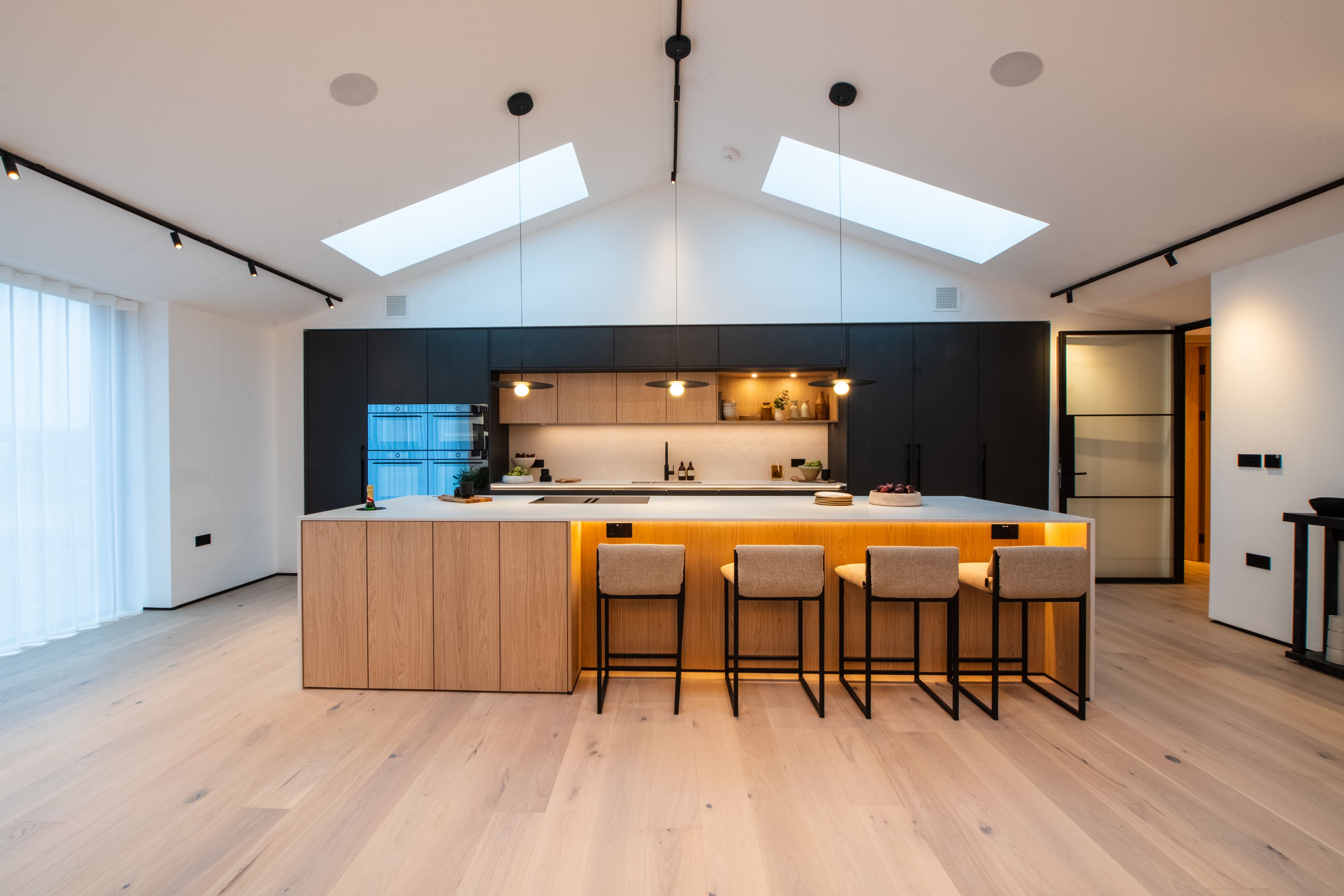 Modern Kitchen with Island and Chairs
