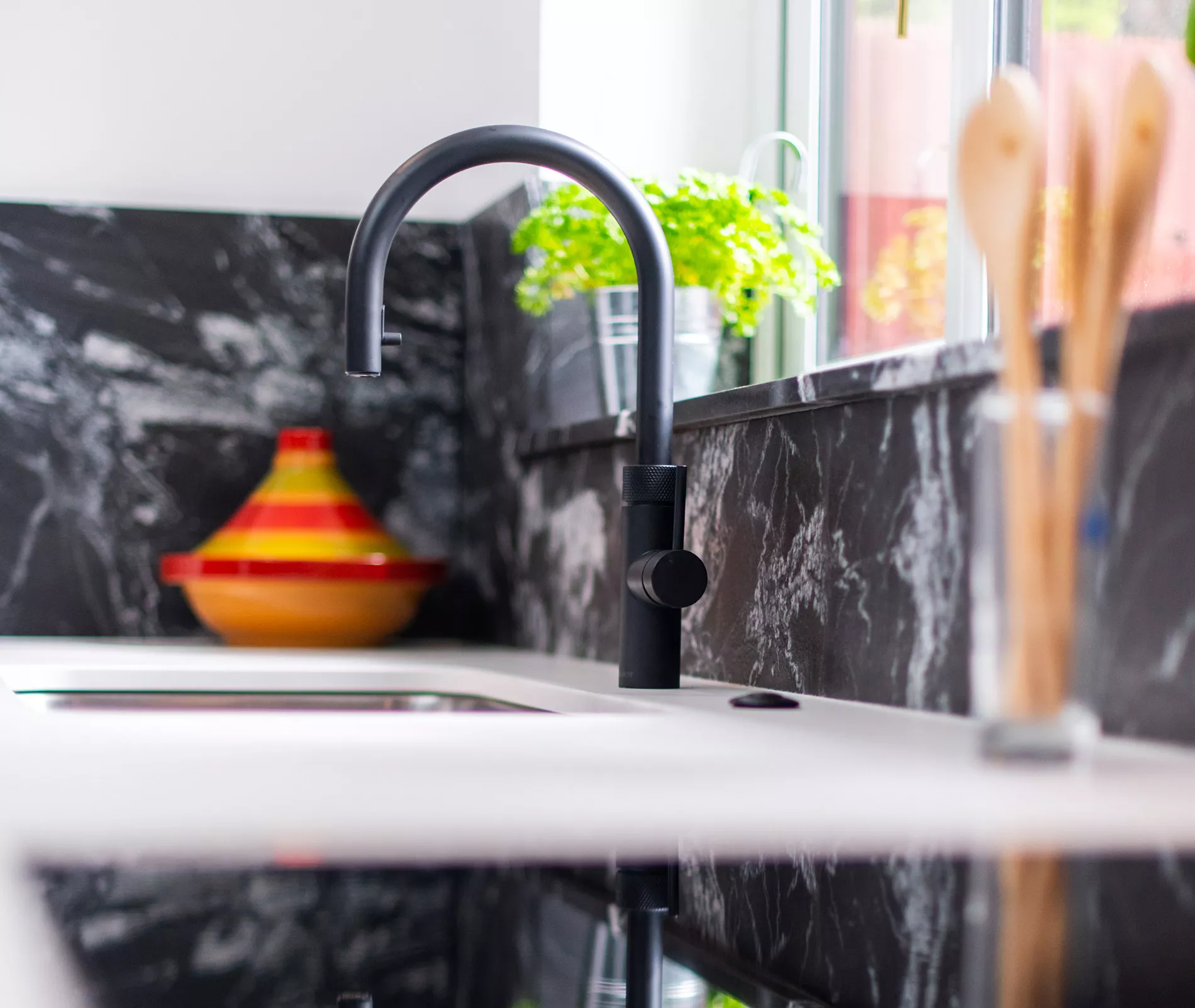 stylish black kitchen