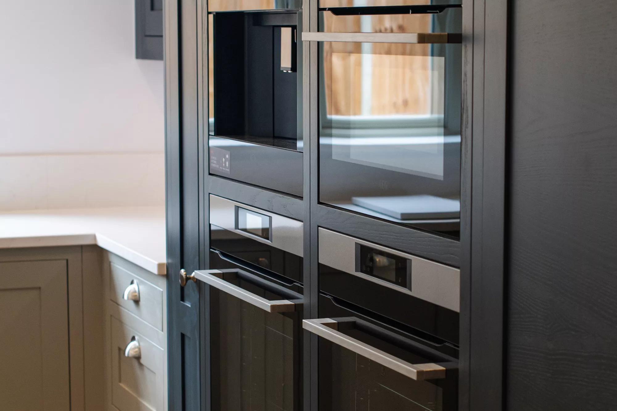 dark blue shaker kitchen