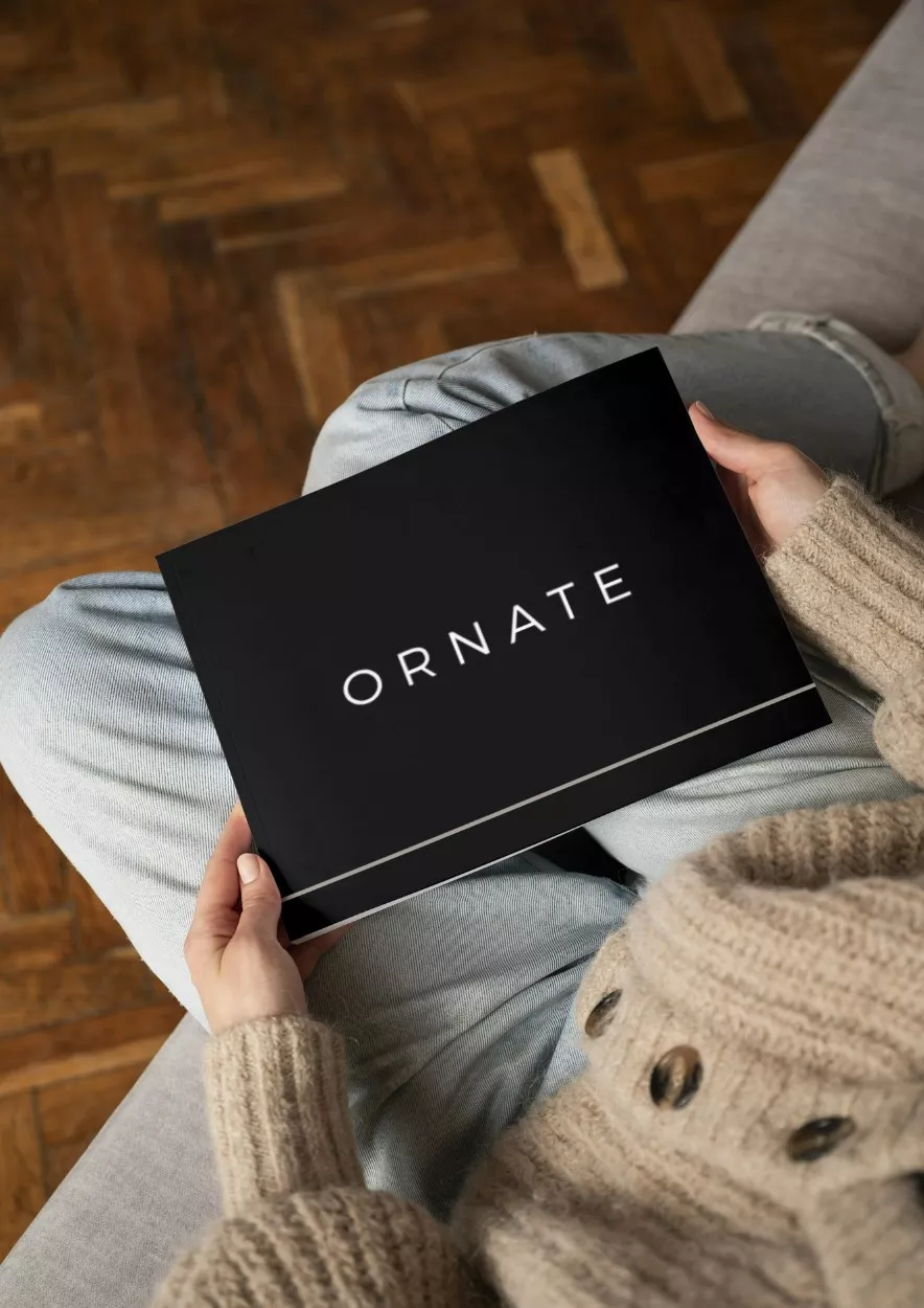 Brochure in the hands of a potential prospect
